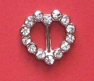 heart shape rhinestone buckle